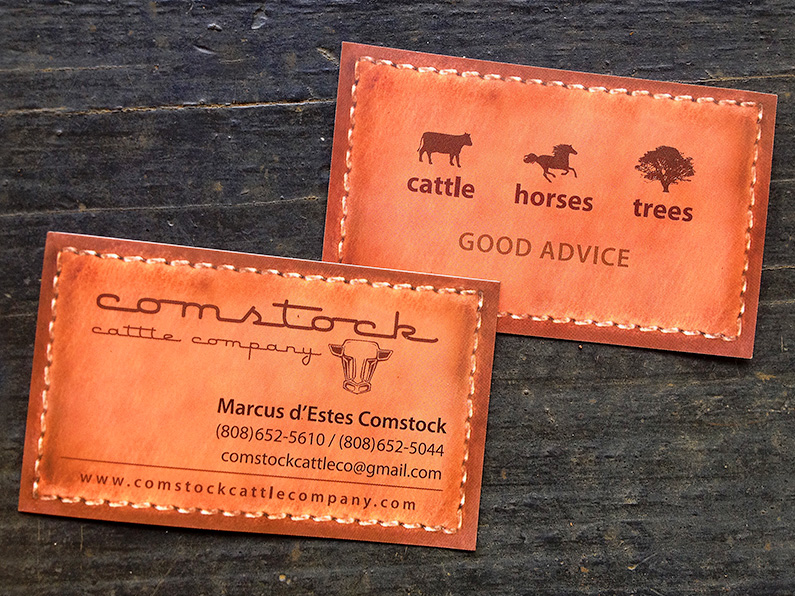 business card design: Comstock Cattle Company